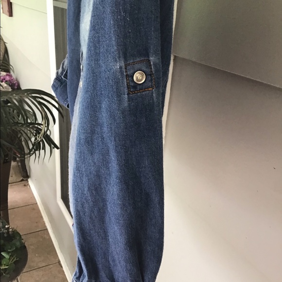 Arizona jeans top shirt  X large 14–16 girls snap blue jeans EUC - Picture 11 of 14